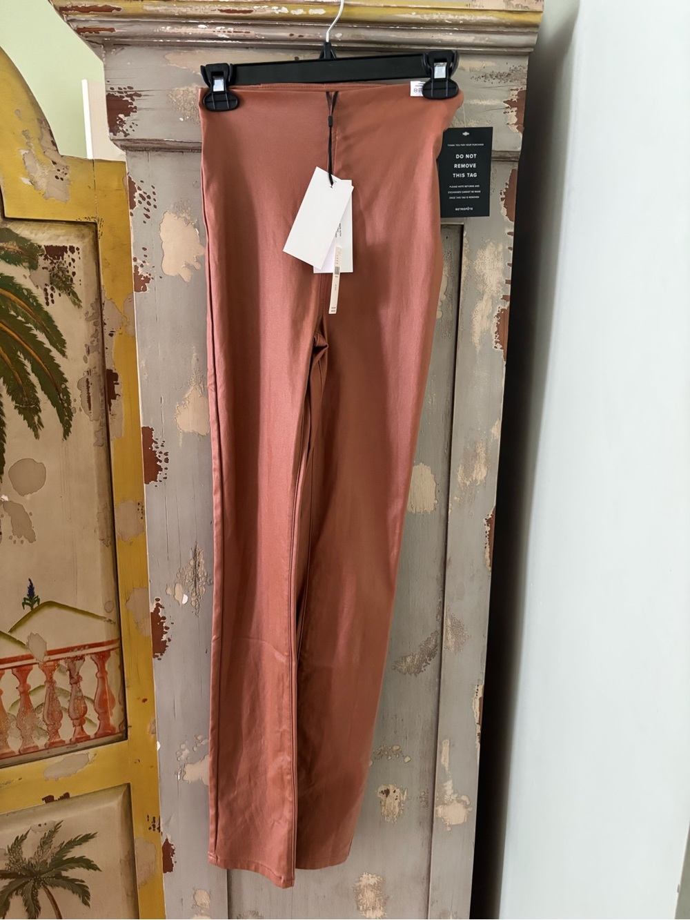 Women Rust Brown Stretch Dress Pants